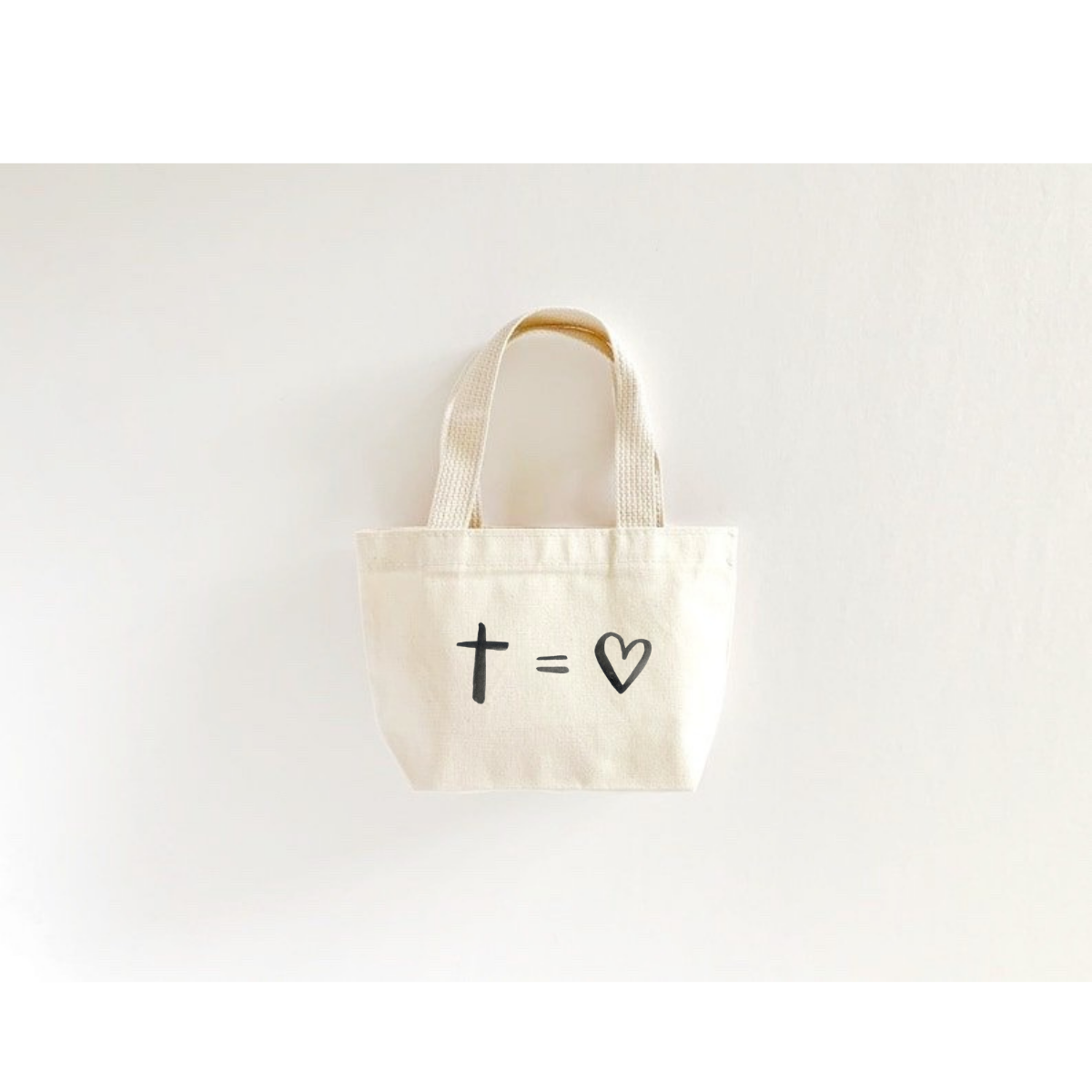 Cross = Love Toddler Mini Tote Bag