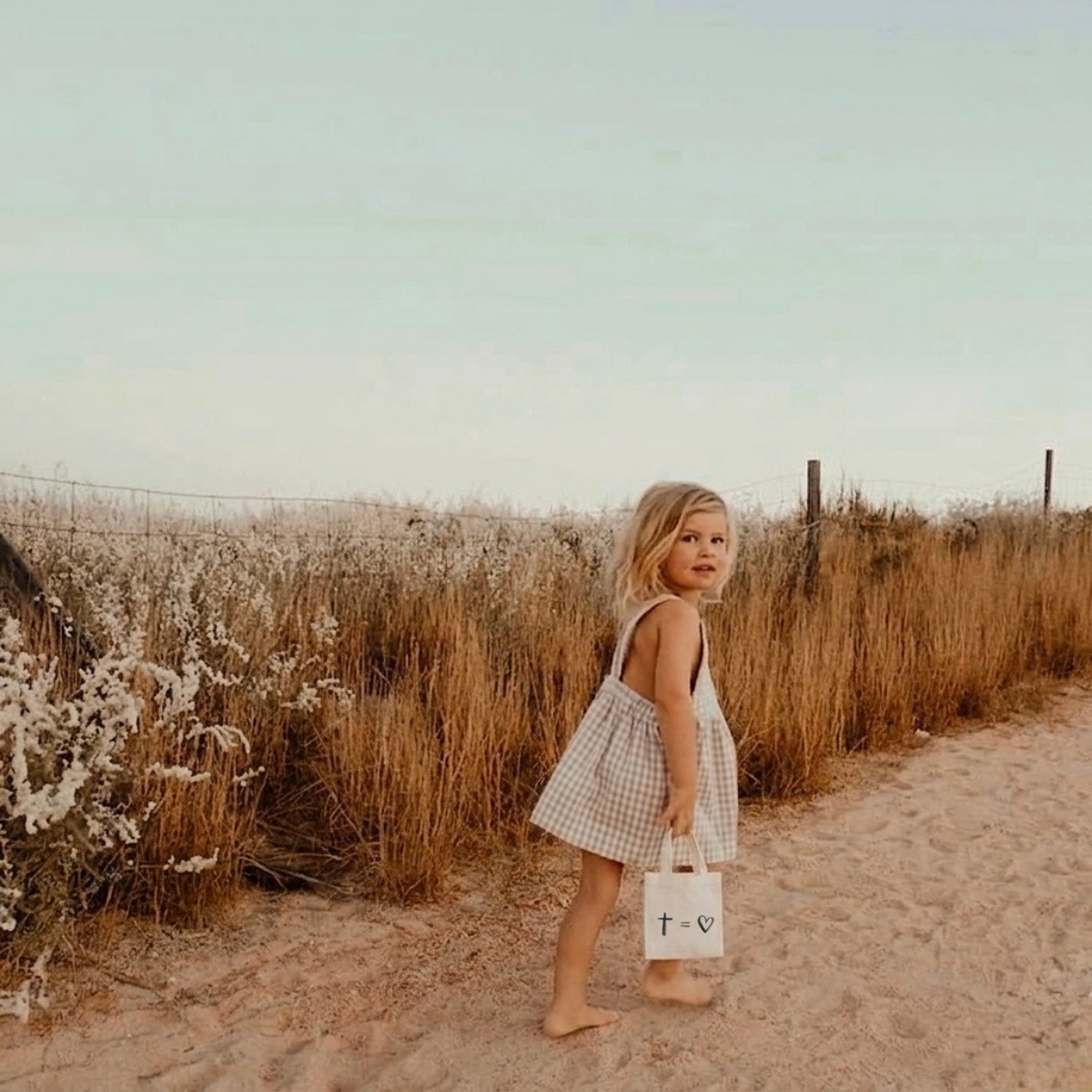 Cross = Love Toddler Mini Tote Bag