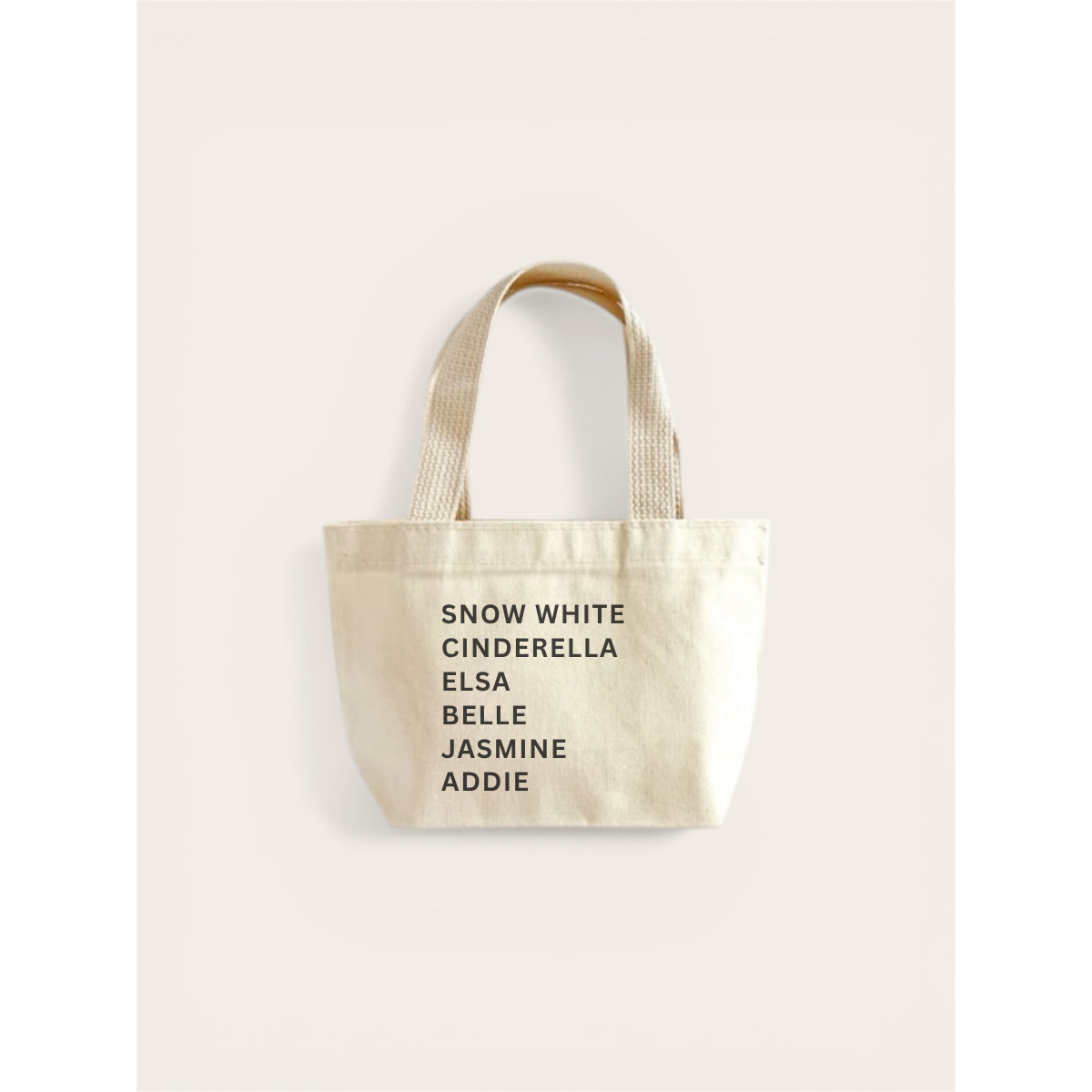 Personalized Princess Name Mini Tote Bag